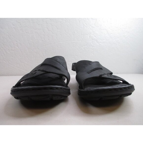 Skechers Black leather sandals mens sz 12 phoenix bird dragon embroidered - Picture 3 of 12